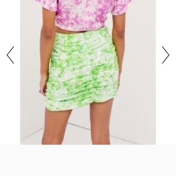 For Love & Lemons Green Tie-Dye Mini‎ Skirt - Picture 3 of 6
